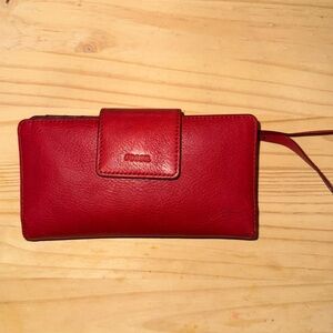 Fossil Red Leather Wallet